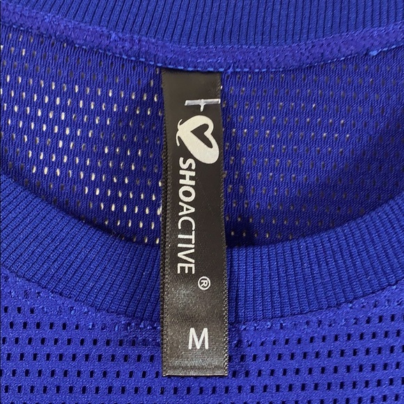 Tank Top Activewear M Dark Blue Mesh ShoActive Pullover Stretchy - Picture 4 of 8